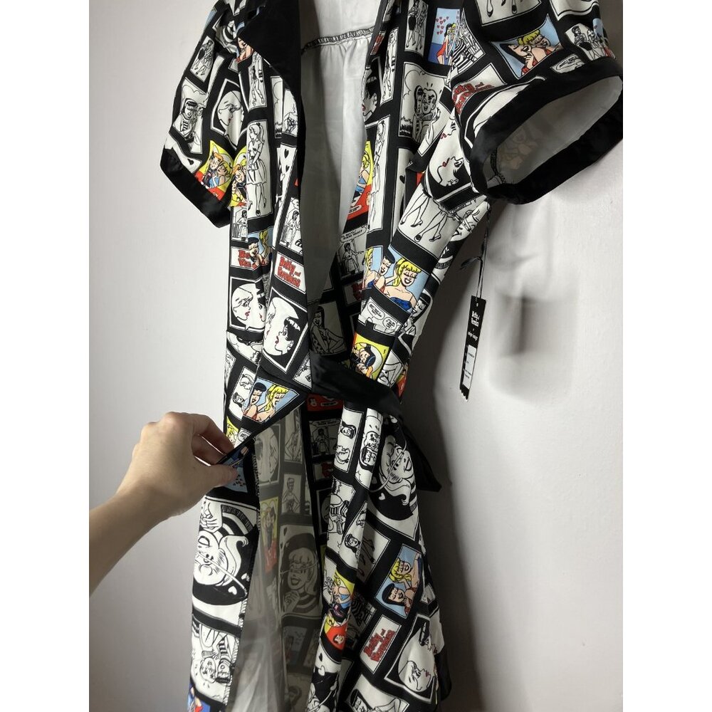 Unique Vintage Betty & Veronica Archie Comic Wrap Dress Plus Size 2X 18 Black - Picture 7 of 13